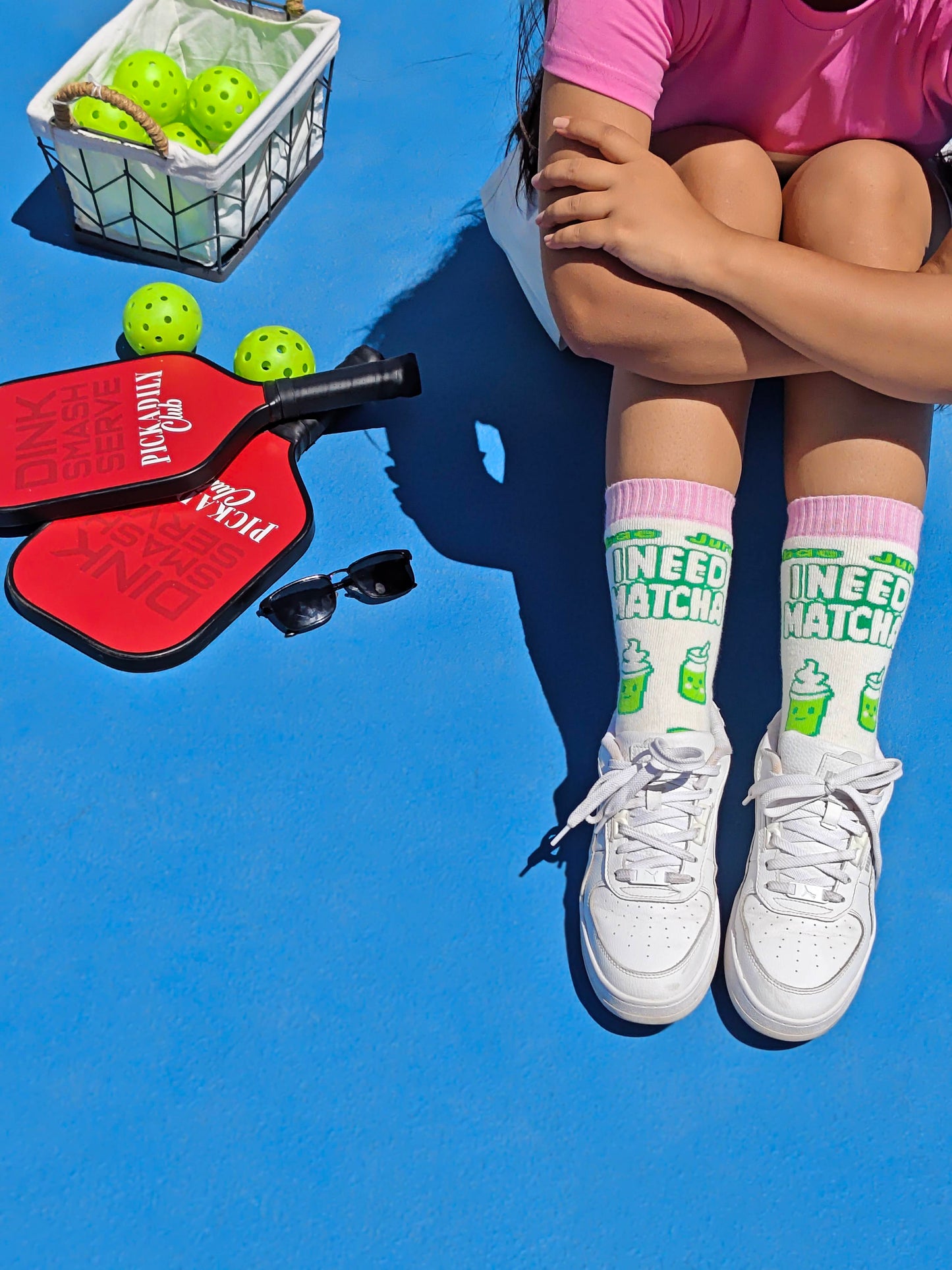 STRAWBERRY MATCHA TERRY SOCKS