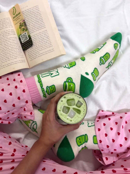 STRAWBERRY MATCHA TERRY SOCKS