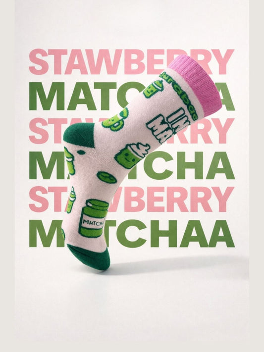 STRAWBERRY MATCHA TERRY SOCKS