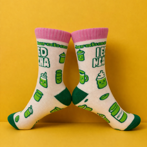 STRAWBERRY MATCHA TERRY SOCKS